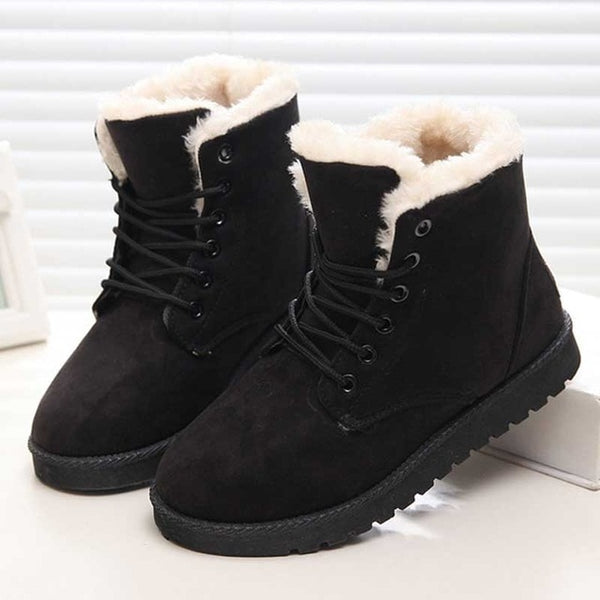 Women Boots Winter Warm Snow Boots Women Faux Suede Ankle Boots