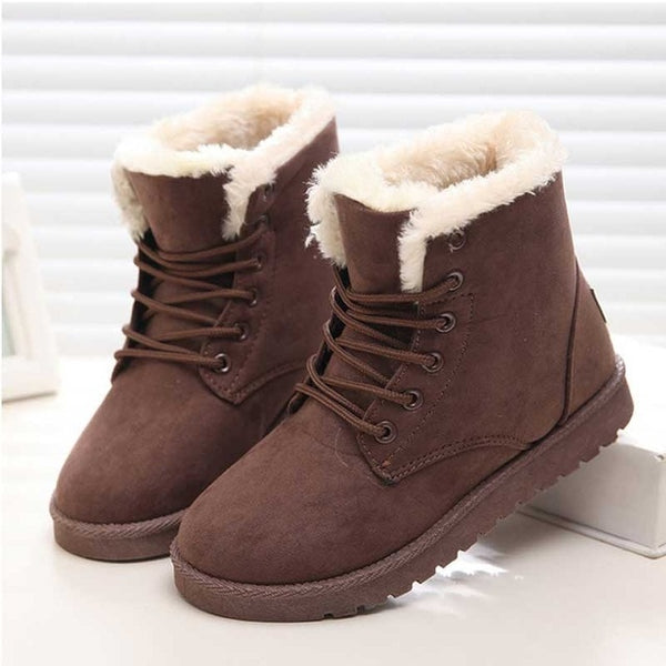 Women Boots Winter Warm Snow Boots Women Faux Suede Ankle Boots