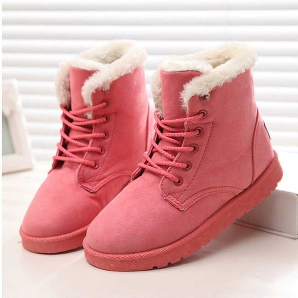 Women Boots Winter Warm Snow Boots Women Faux Suede Ankle Boots