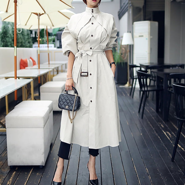 high quality women fashion comfortable loose a-line trench coat  professional temperament outdoor warm