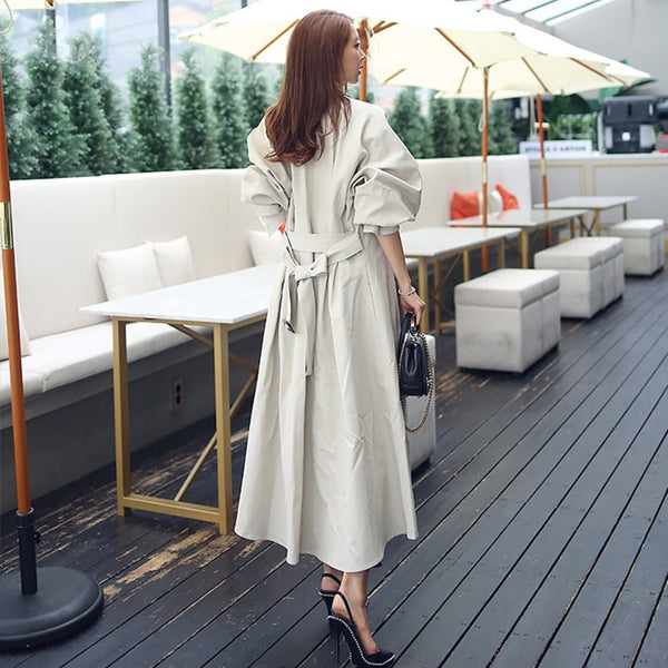 high quality women fashion comfortable loose a-line trench coat  professional temperament outdoor warm