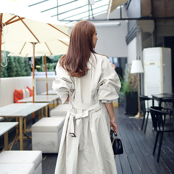 high quality women fashion comfortable loose a-line trench coat  professional temperament outdoor warm
