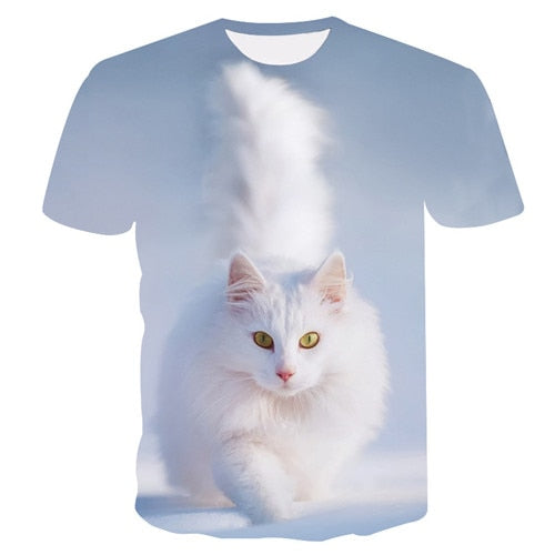 Night cat lady T-shirt women's short sleeves