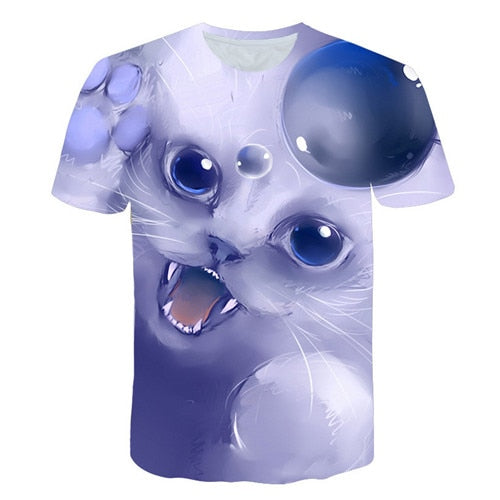 Night cat lady T-shirt women's short sleeves