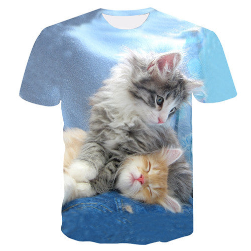 Night cat lady T-shirt women's short sleeves