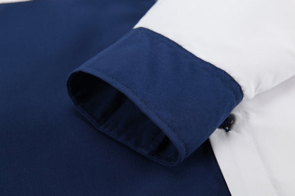 Spring Men Casual shirt Fashion Patchwork Long Sleeve