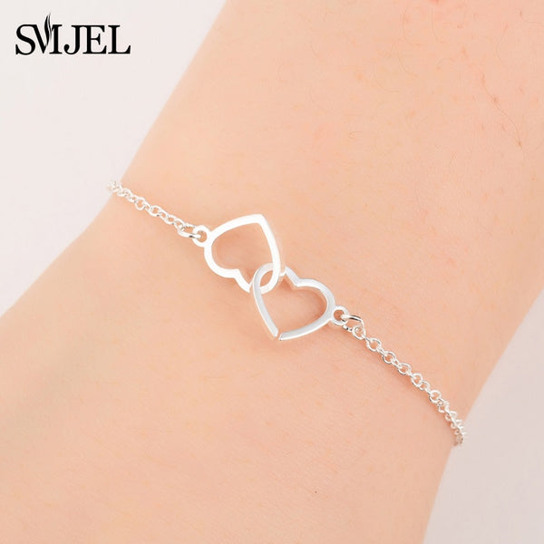 Love Heart Shape Bracelet Women Bracelets Stainless Steel Couple Jewelry Valentines Day Acero Inoxidable