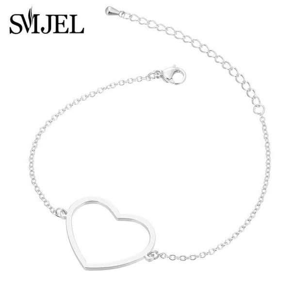 Love Heart Shape Bracelet Women Bracelets Stainless Steel Couple Jewelry Valentines Day Acero Inoxidable