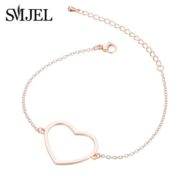Love Heart Shape Bracelet Women Bracelets Stainless Steel Couple Jewelry Valentines Day Acero Inoxidable