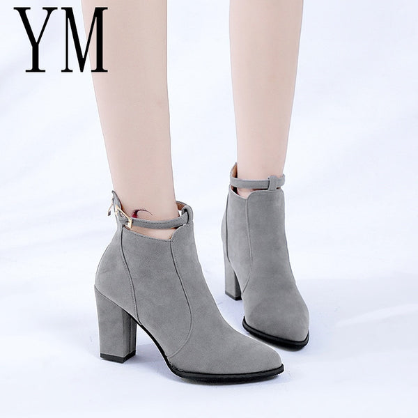 Hot 3Colour Women shoes Winter Autumn Casual Women High Heels Pumps Warm