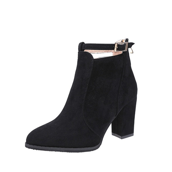 Hot 3Colour Women shoes Winter Autumn Casual Women High Heels Pumps Warm