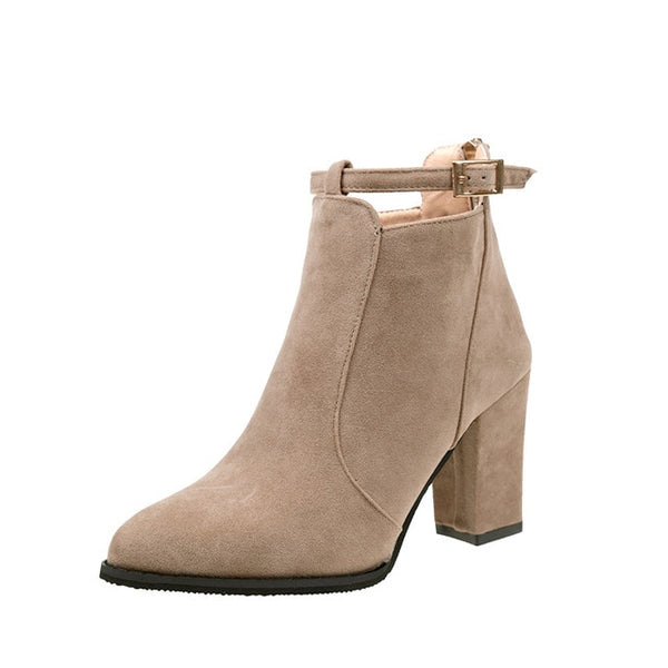 Hot 3Colour Women shoes Winter Autumn Casual Women High Heels Pumps Warm