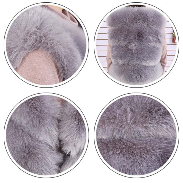 Fur Coat Women Plus Size Faux Fur Gilet Waistcoat Fur Gilet Overcoat Jacket Female