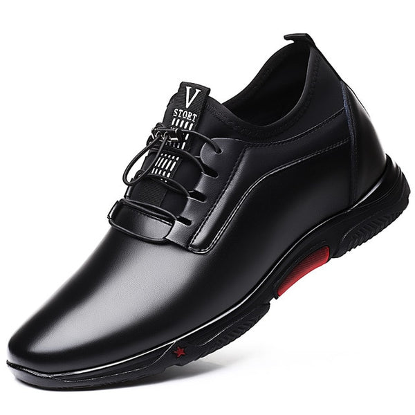 New Trend Young Men Genuine Leather Casual Shoes Lace Up  Leisure Height