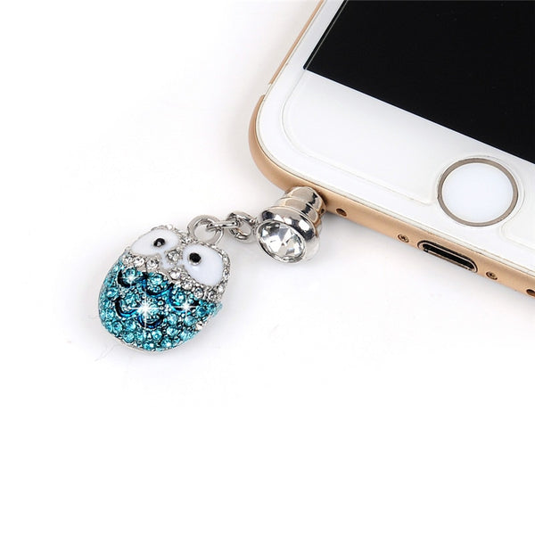 TURATA Big Eye Diamond Owl Dust Plug 3.5mm Headphones Gadgets Stubs Micro Jack Port