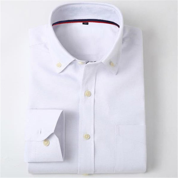 Oxford Men Shirt Brand Fashion Business Formal Slim Fit