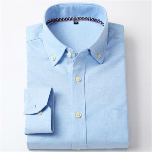 Oxford Men Shirt Brand Fashion Business Formal Slim Fit