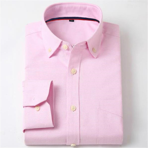 Oxford Men Shirt Brand Fashion Business Formal Slim Fit