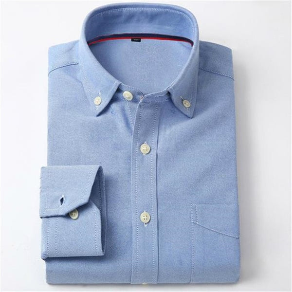 Oxford Men Shirt Brand Fashion Business Formal Slim Fit