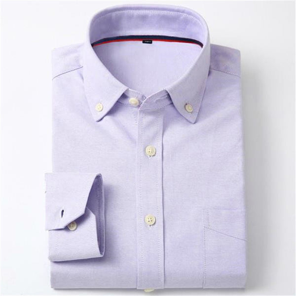 Oxford Men Shirt Brand Fashion Business Formal Slim Fit