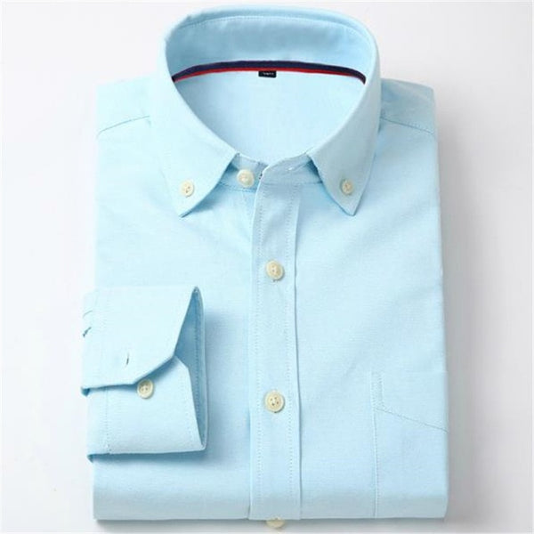 Oxford Men Shirt Brand Fashion Business Formal Slim Fit