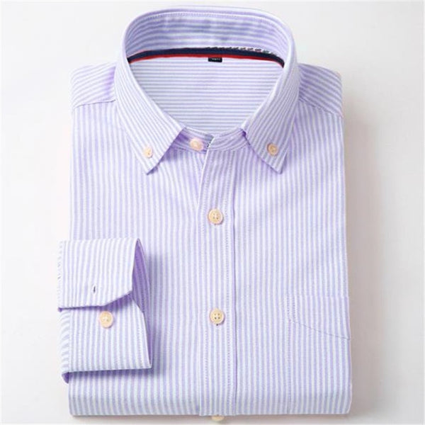 Oxford Men Shirt Brand Fashion Business Formal Slim Fit