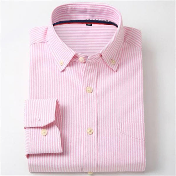 Oxford Men Shirt Brand Fashion Business Formal Slim Fit