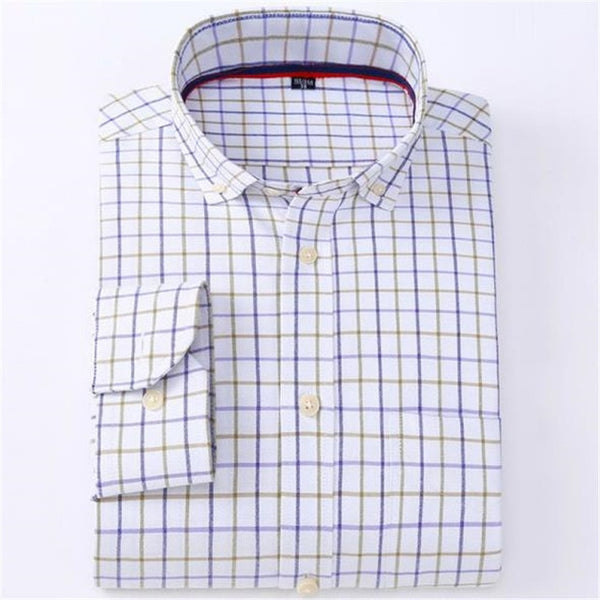 Oxford Men Shirt Brand Fashion Business Formal Slim Fit