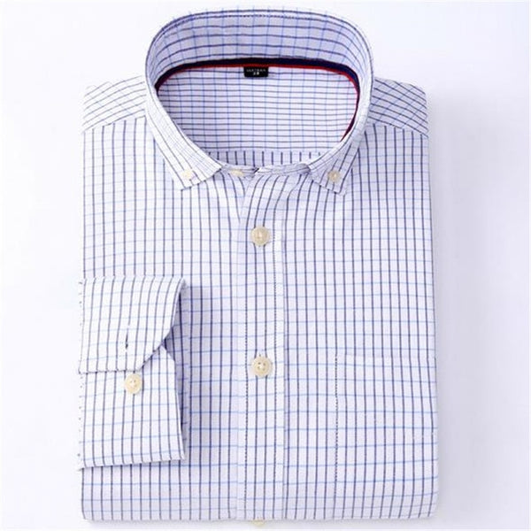 Oxford Men Shirt Brand Fashion Business Formal Slim Fit
