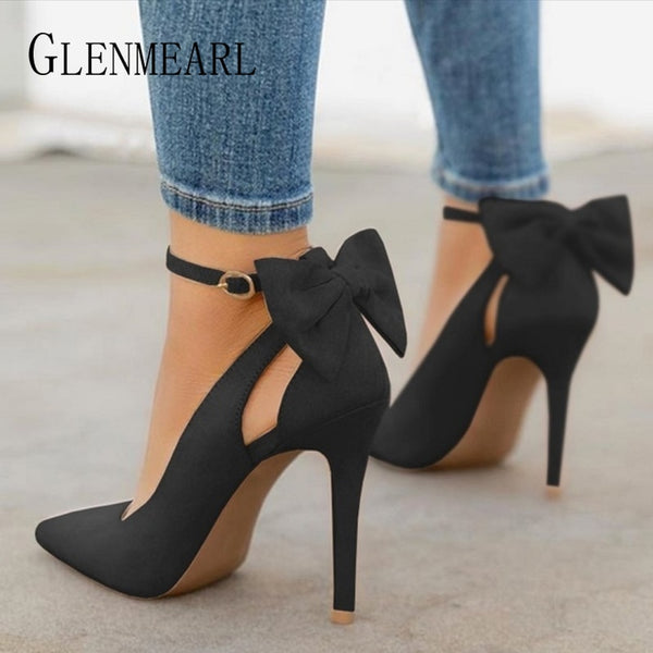 Women High Heels Brand Pumps Women Shoes Pointed Toe Buckle Strap Butterfly Summer Sexy Party Shoes