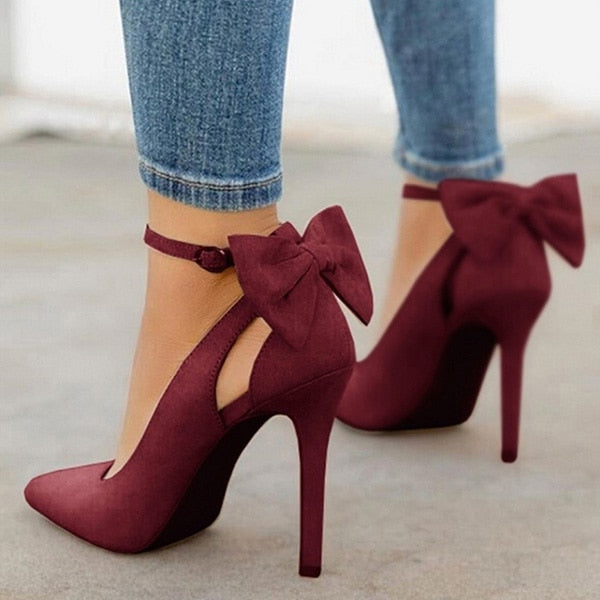 Women High Heels Brand Pumps Women Shoes Pointed Toe Buckle Strap Butterfly Summer Sexy Party Shoes
