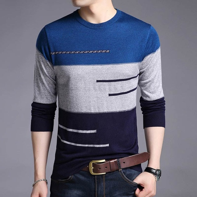 men knitted jersey striped sweaters