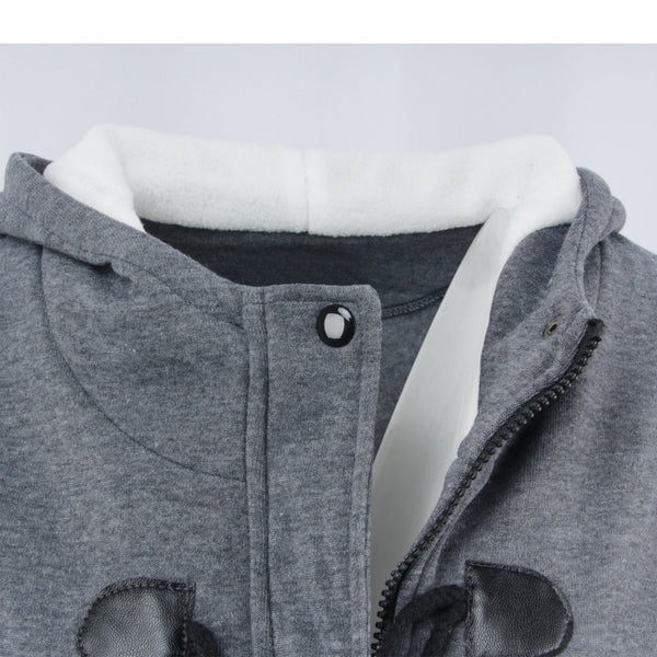 Women Basic Jacket Coat  Parkas Long Hooded Coat Parkas Overcoat Zipper Horn Button Outwear