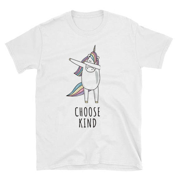 SUMMER Style Adult Unicorn T Shirt Letter Print T shirt Casual For Women