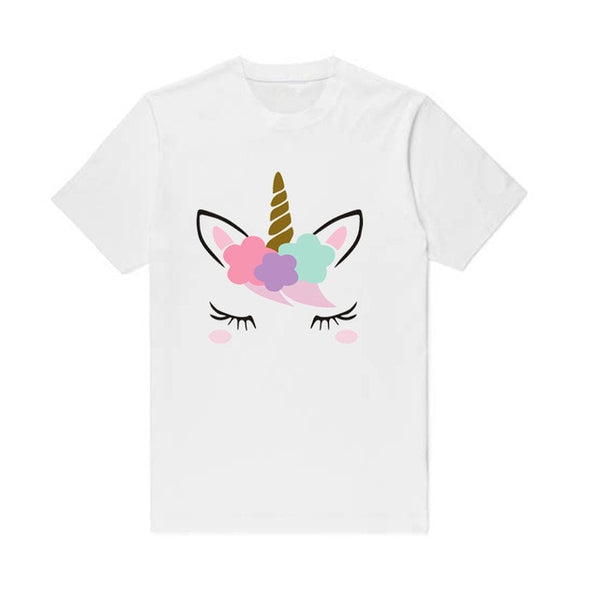 SUMMER Style Adult Unicorn T Shirt Letter Print T shirt Casual For Women