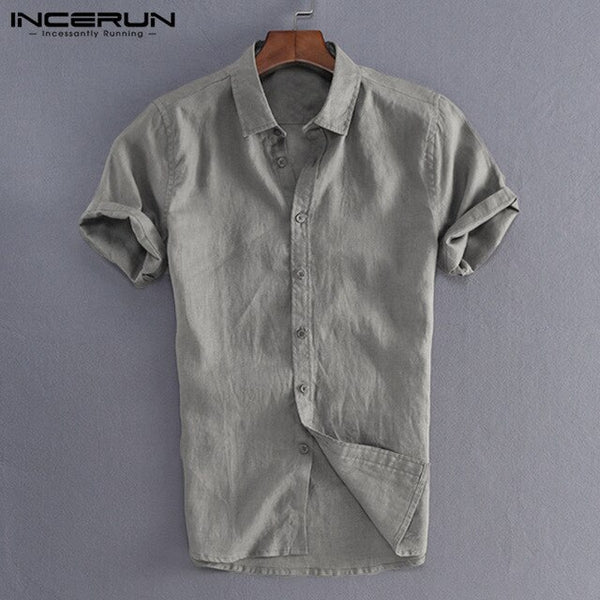 Classic Dress Men Shirts Button Turn Down Collar Slim
