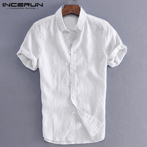 Classic Dress Men Shirts Button Turn Down Collar Slim