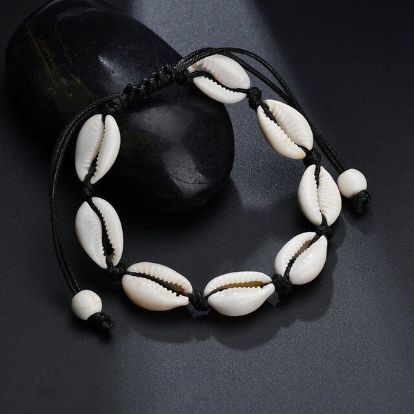 Jisensp Handmade Natural Seashell Hand Knit Bracelet Shell Bracelets for Women Accessories Beaded Strand Bracelet Dropshipping