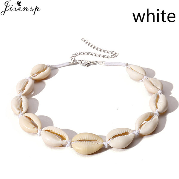 Jisensp Handmade Natural Seashell Hand Knit Bracelet Shell Bracelets for Women Accessories Beaded Strand Bracelet Dropshipping