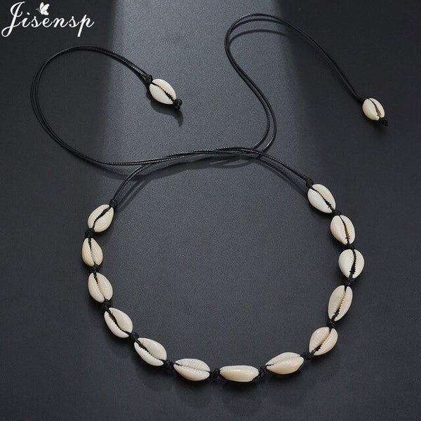 Jisensp Handmade Natural Seashell Hand Knit Bracelet Shell Bracelets for Women Accessories Beaded Strand Bracelet Dropshipping