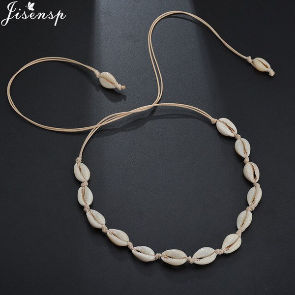 Jisensp Handmade Natural Seashell Hand Knit Bracelet Shell Bracelets for Women Accessories Beaded Strand Bracelet Dropshipping