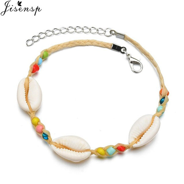 Jisensp Handmade Natural Seashell Hand Knit Bracelet Shell Bracelets for Women Accessories Beaded Strand Bracelet Dropshipping