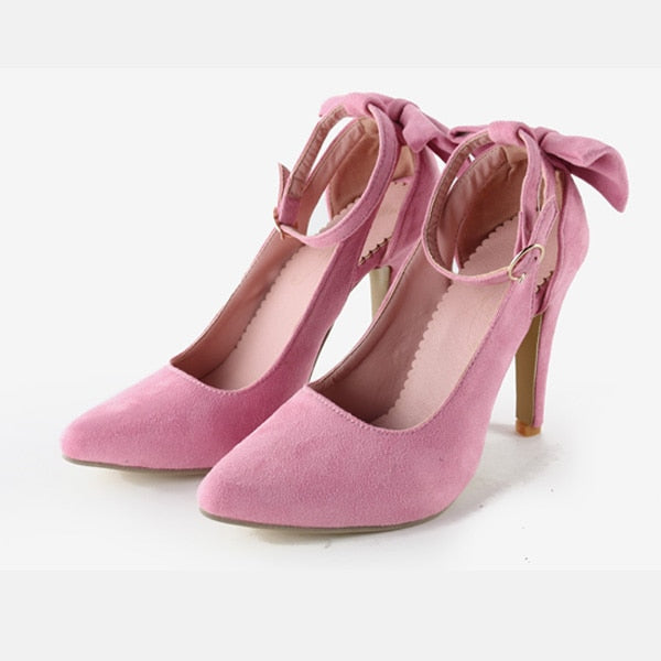 Women High Heels Brand Pumps Women Shoes Pointed Toe Buckle Strap Butterfly Summer Sexy Party Shoes
