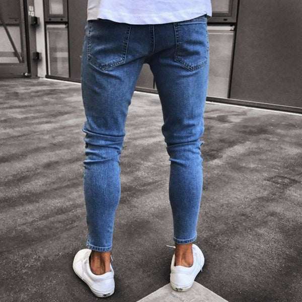 New Fashion skinny jeans Men Stylish Ripped Jeans Pants Biker Skinny