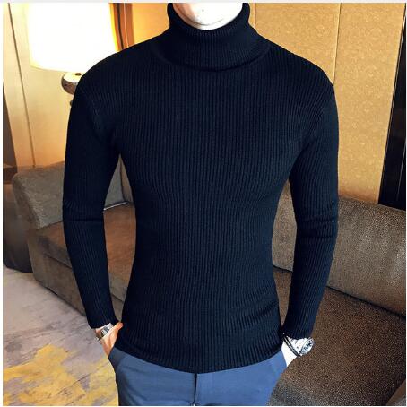 Turtleneck Sweater Men Wool Pullover Mens Sweaters