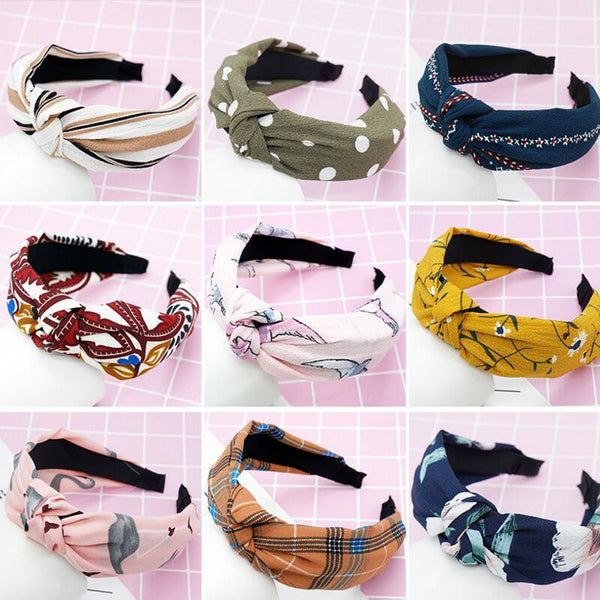 TWDVS Vintage Style Elastic 1PC Lady Hairband Knot Turban Female Tied Headband