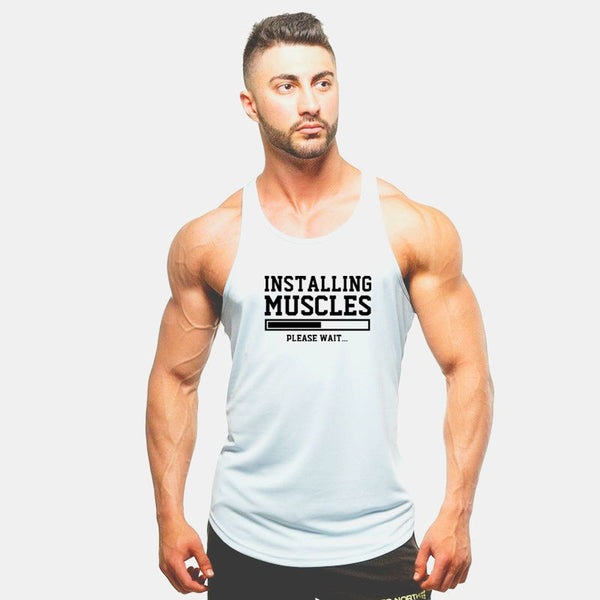 Summer gyms Mens tank top men Cotton Sleeveless shirt