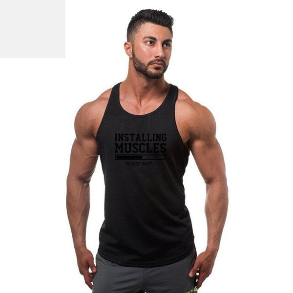 Summer gyms Mens tank top men Cotton Sleeveless shirt