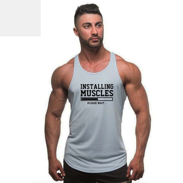 Summer gyms Mens tank top men Cotton Sleeveless shirt