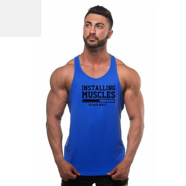 Summer gyms Mens tank top men Cotton Sleeveless shirt